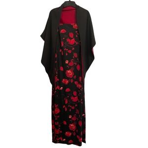 Arianna by Rachel Kaye Sz 12  Spaghetti Strap Floor Length Black Dress W/Shawl